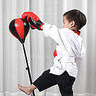 Боксерський набір на стійці 70-110см, з рукавицями та насосом / Дитяча груша на підставці / Підлоговий бокс, фото 3