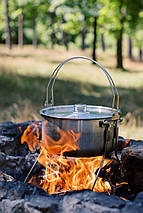Туристичний сталевий казанок Tribe Fire Pot T-FH-0006, 5.4 л | Для використання на вогні/пальнику/плиті, зі знімною підставкою, фото 4