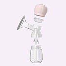 Електричний молоковідсмоктувач із соскою, 150 мл, від USB, Zhibao / Молоковідсмоктувач із пляшечкою / Молоковідсмоктувач двофазний, фото 4