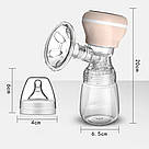 Електричний молоковідсмоктувач із соскою, 150 мл, від USB, Zhibao / Молоковідсмоктувач із пляшечкою / Молоковідсмоктувач двофазний, фото 7