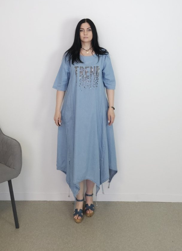 Літня жіноча сукня довга джинс. XXL, 3XL XXL, фото 1