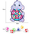 Дитяча гра в дартс з липкими кульками 6шт Слоник, 43х30см / Дитячий дартс / Дартс для дітей з м'ячиками, фото 3