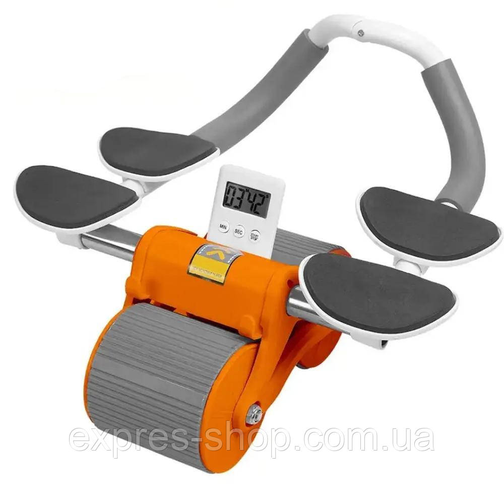 Тренажер-ролик для преса з таймером GT-50 / Автоматичний тренажер колесо / Тренажер для преса, фото 1