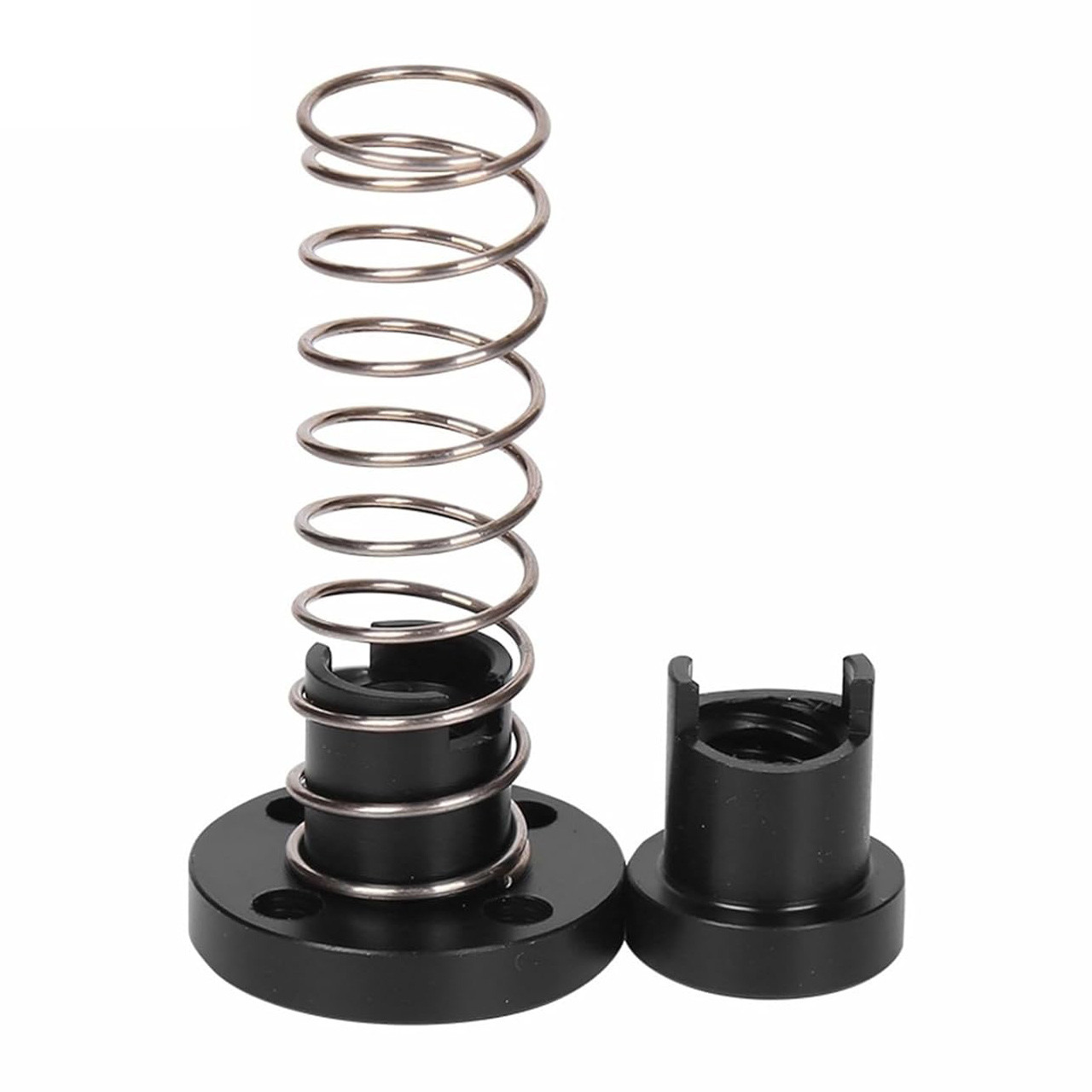 Гайка з пружиною на T8 ходовий гвинт Z-осі 3D-принтера, 4-західна, Крок 8 мм, POM пластик, Кругла / Ходова гайка, фото 1