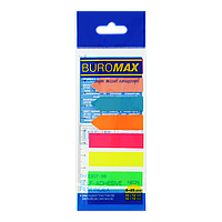 Закладки пластикові NEON з клейким шаром 45x12 мм 42x12 мм 8 цв по 25 л