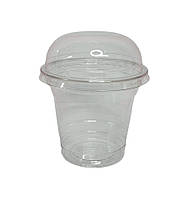 Склянка десертна 250 мл із купольною кришкою без отвору (10 шт.)