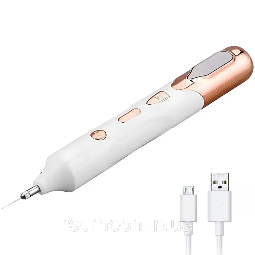 Коагулятор косметичний бездротовий з 5 голками, 300 мАг, 120x20x20 мм, 1368 / Лазерна косметична ручка, фото 1