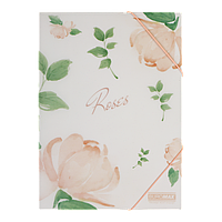 Папка на гумках ARABESKI А4 матовий напівпрозорий пластик кораловий