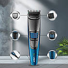 Машинка для стрижки волосся з регулятором висоти, VGR V-053B / Тример акумуляторний для бороди, фото 8