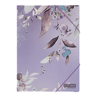 Папка на гумках ARABESKI А4 матовий напівпрозорий пластик сливовий