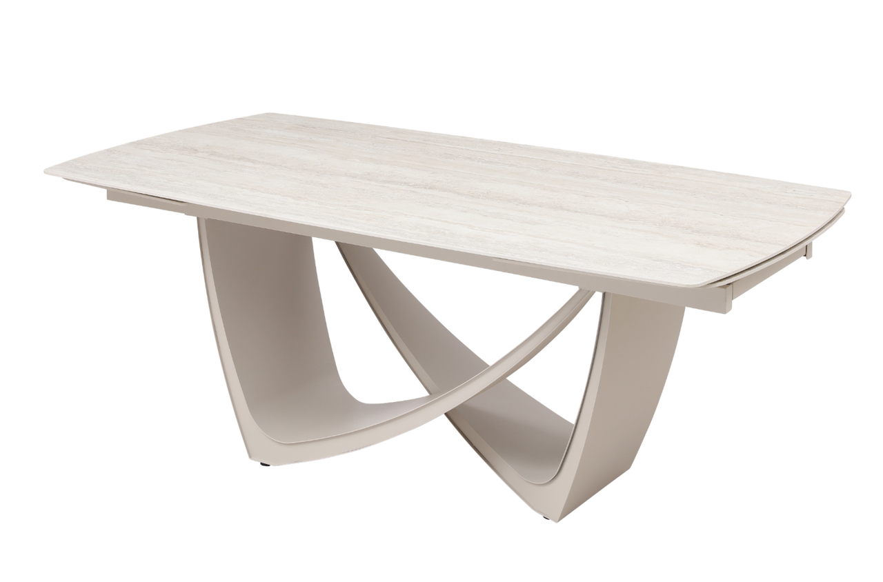 Керамічний стіл Беатріче TML-994 грей травертін + бежевий