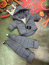 Зимовий дитячий теплий костюм від 1 року розміри 80-86 86-92 92-98 98-104 курточка та штанці, фото 2