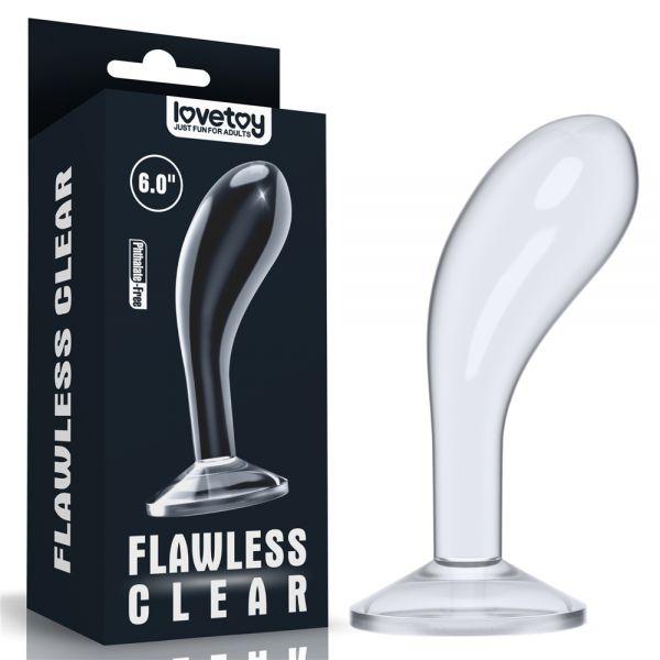 Анальний стимулятор, прозорий стимулятор Lovetoy Flawless Clear Plug безпечний TPE, фото 1