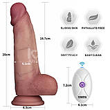 Вібро імітатор члена, фалос з вібрацією Sliding Skin Pro II Lovetoy 8.0 Dual Layer Silicone, фото 3