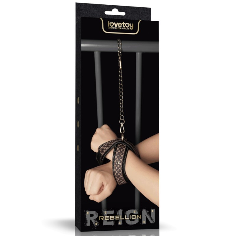 Бондаж, фіксатори Rebellion Reign Crossed Handcuffs з бронзовим ланцюгом, фото 1