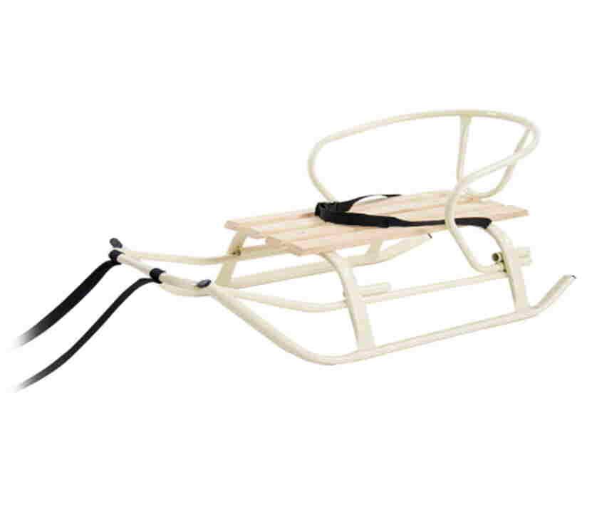 Санки "Комета" + тяг. ремінь, спинка, до 80кг, колір айворі, сидіння 55*22см, 80*47*19см, ТМ VITAN, Україна, фото 1