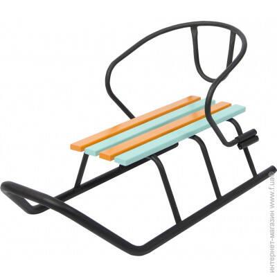 Санки "Балу" чорні + спинка + кольорова планка, ТМ VITAN, Україна, фото 1