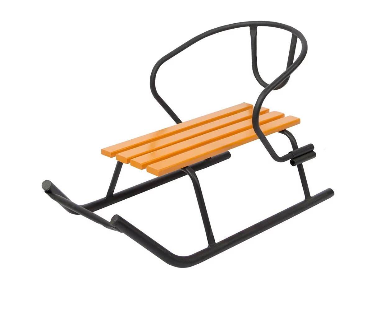 Санки "Малюк" чорні + спинка + кольорова планка, ТМ VITAN, Україна, фото 1