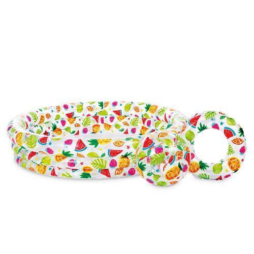 Басейн надувний "Ананасовий сплеск", 3 секції, коло, рем. комплект, коло 51см+м'яч 51см, INTEX, пак. 32*38см (12шт), фото 1