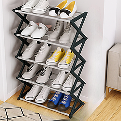 Полиця для взуття на 5 ярусів, 65х41х19 см, 6615-5 / Стелаж для взуття / Підставка для взуття / Взуттєва полиця