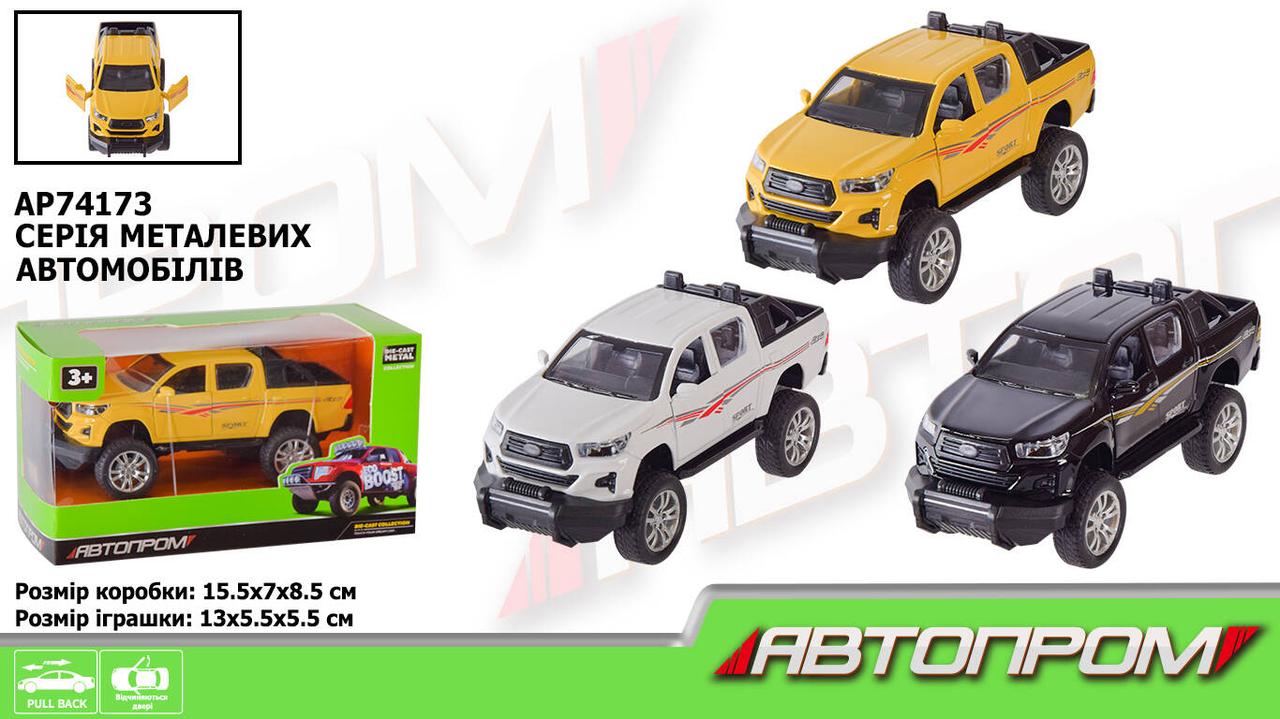 Машина АВТОПРОМ 1:32, 3 кольори, відкр.двері, в кор. 15*8,5*6,8см (96шт/2), фото 1