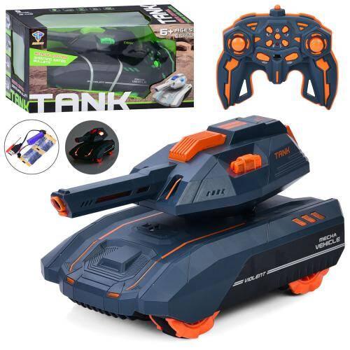 Танк р/к 2,4G, акумулятор, 23см, звук, світло, стріляє водяними кулями, колеса-ролики, USBзарядне, 2 кольори, в кор. 34*18*18см , фото 1
