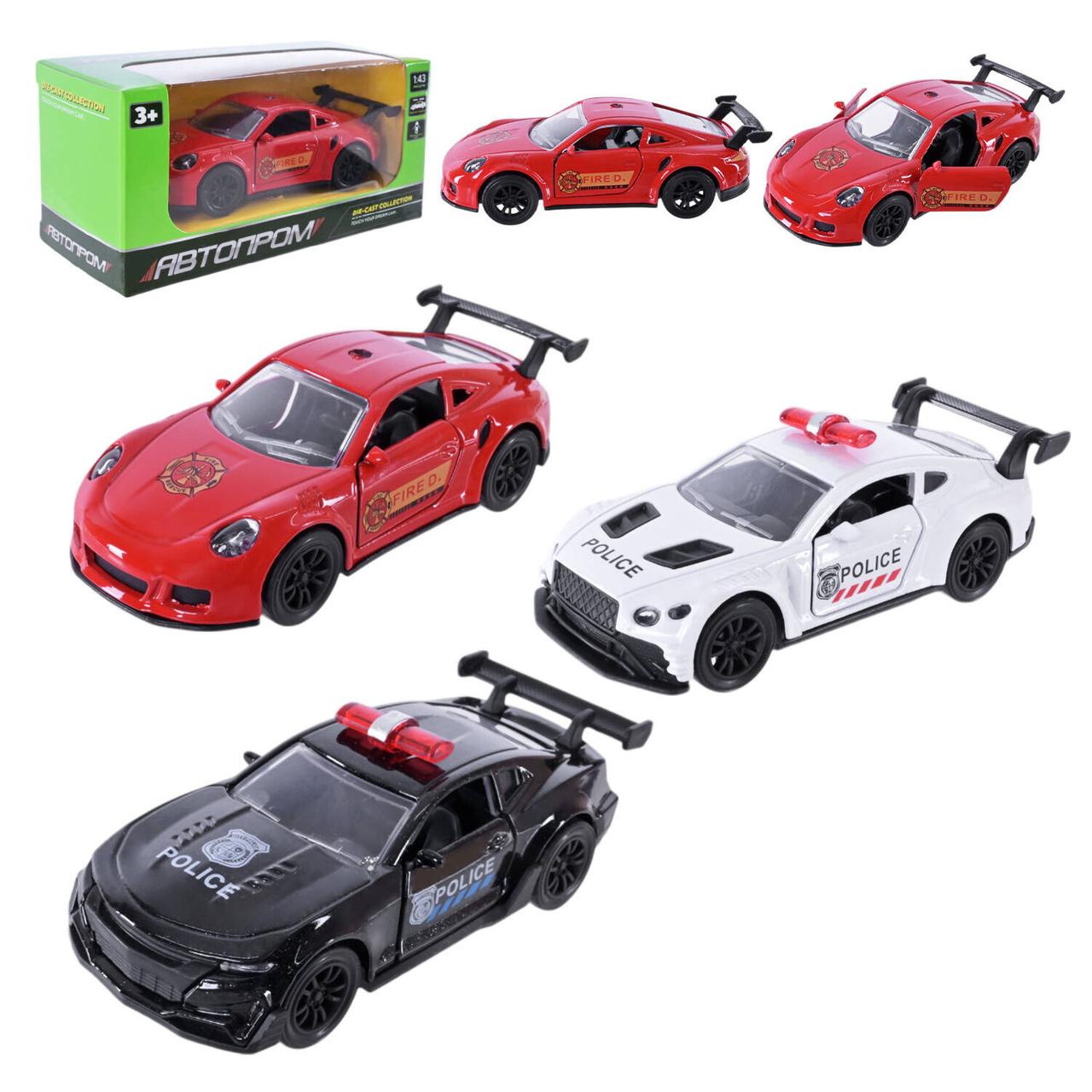 Машина мет. АВТОПРОМ 1:43, 3 кольори, відкр.двері, в кор. 13,5*6,5*5,5см (96шт/2), фото 1