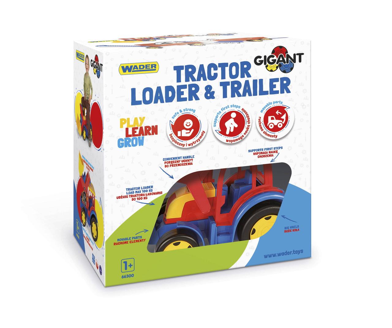 Трактор "Гігант" з причепом та ковшем, в кор. 55*60*33см, ТМ Wader, фото 1