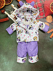 Зимовий дитячий теплий костюм від 1 року розміри 80-86 86-92 92-98 98-104 курточка та штанці, фото 2