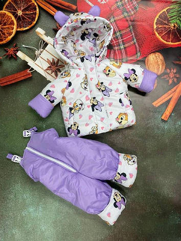 Зимовий дитячий теплий костюм від 1 року розміри 80-86 86-92 92-98 98-104 курточка та штанці, фото 1