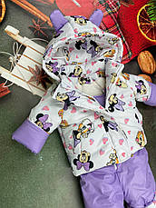 Зимовий дитячий теплий костюм від 1 року розміри 80-86 86-92 92-98 98-104 курточка та штанці, фото 4