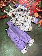 Зимовий дитячий теплий костюм від 1 року розміри 80-86 86-92 92-98 98-104 курточка та штанці, фото 5