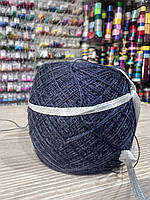 Шовк+льон т.синій