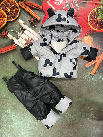 Зимовий дитячий теплий костюм від 1 року розміри 80-86 86-92 92-98 98-104 курточка та штанці, фото 1