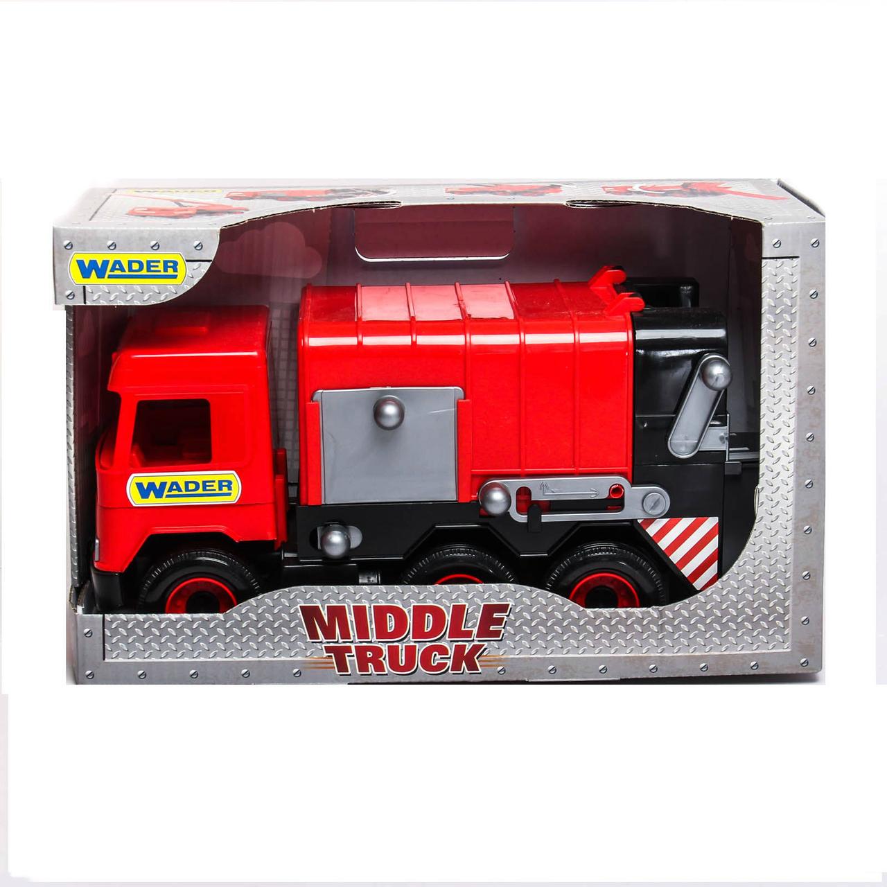 Машина "Middle truck" сміттєвоз City (червоний), в кор. 44*26*20см, ТМ Wader (6шт), фото 1
