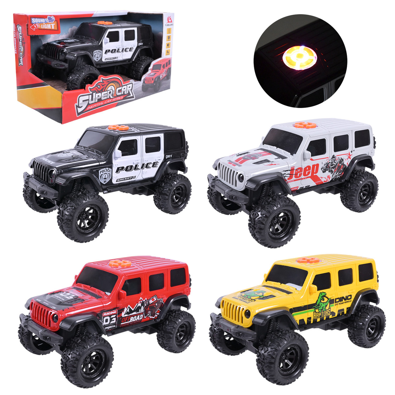 Машина бат. свiтло, звук, 4 види, світло, в кор. 25,5*12,7*14,5см (60шт/2), фото 1