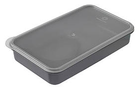 Ємність харчова прямокутна з кришкою 500 мл металік 18х11х3 см (ПолімерАгро)