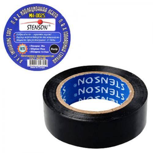 Ізолента ПВХ 20м "Stenson" чорна Довжина 20м товщина 0.13мм ширина 19мм ЦІНА ЗА УП. 10ШТ (400шт), фото 1