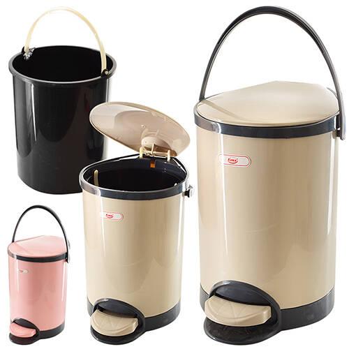 Відро сміттєве пластик з педаллю та кришкою мікроліфт 5,5л (12шт), фото 1