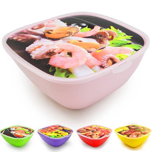 Миска-салатниця з кришкою "Асорті" 2,5л 22*22*10см (50шт), фото 1