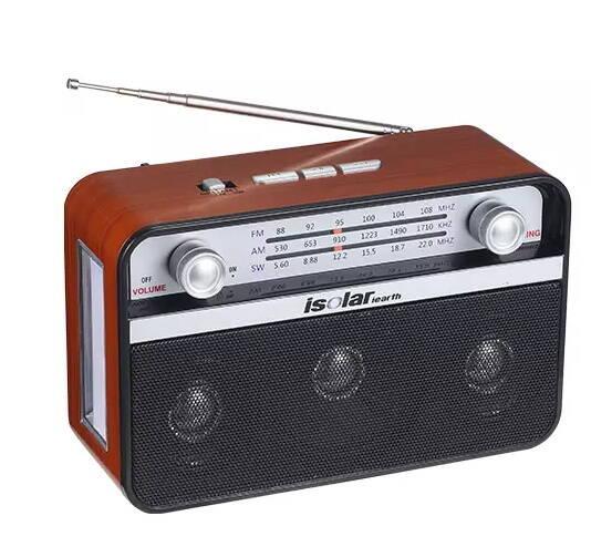 Портативний радіоприймач Solar Everton акумуляторний з USB. ліхтарик, в кор. 21*14*10см, фото 1