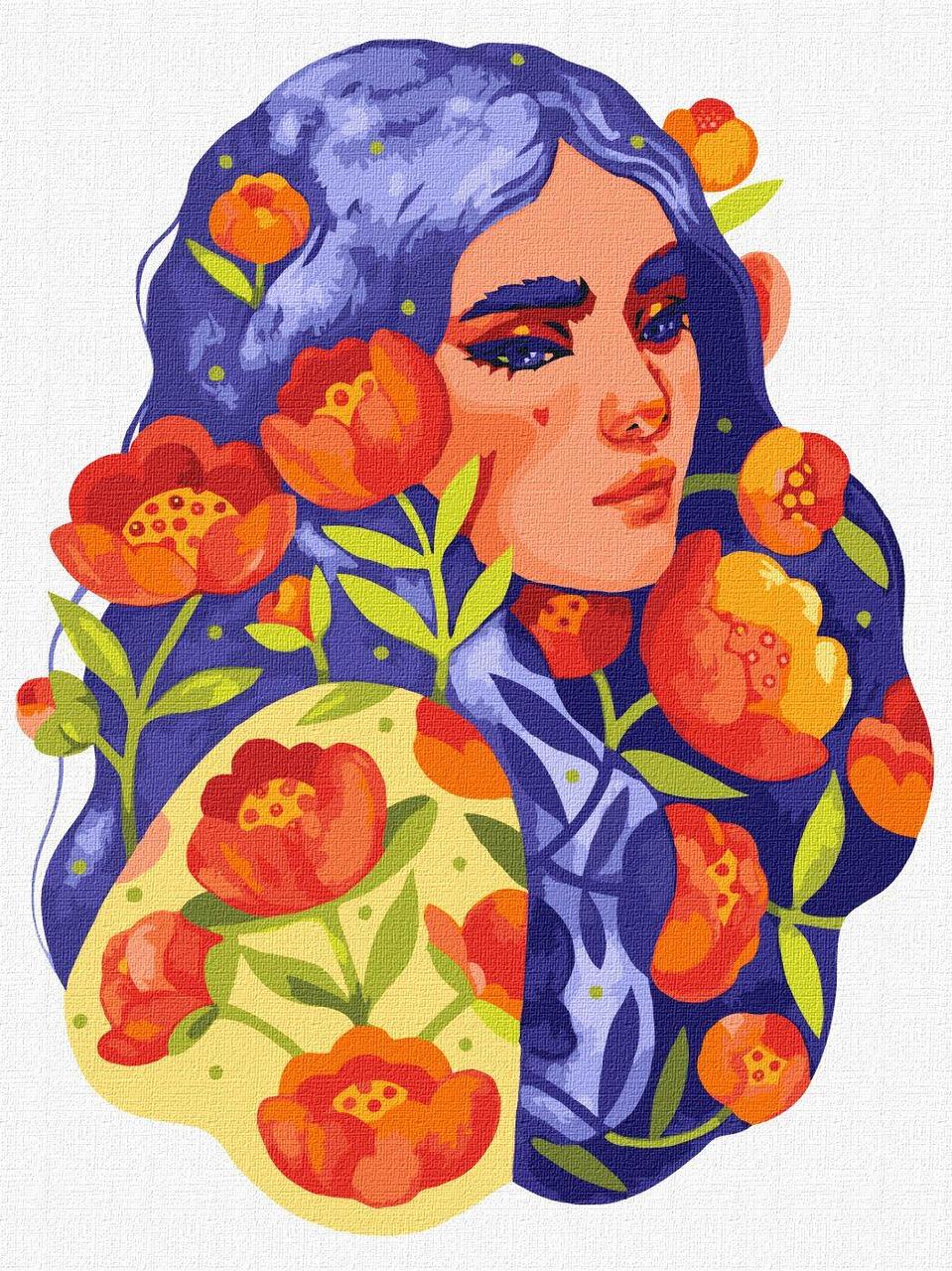 Картина за номерами "Синьоока весна", в термопакеті  30*40см, ТМ Ідейка, Україна, фото 1