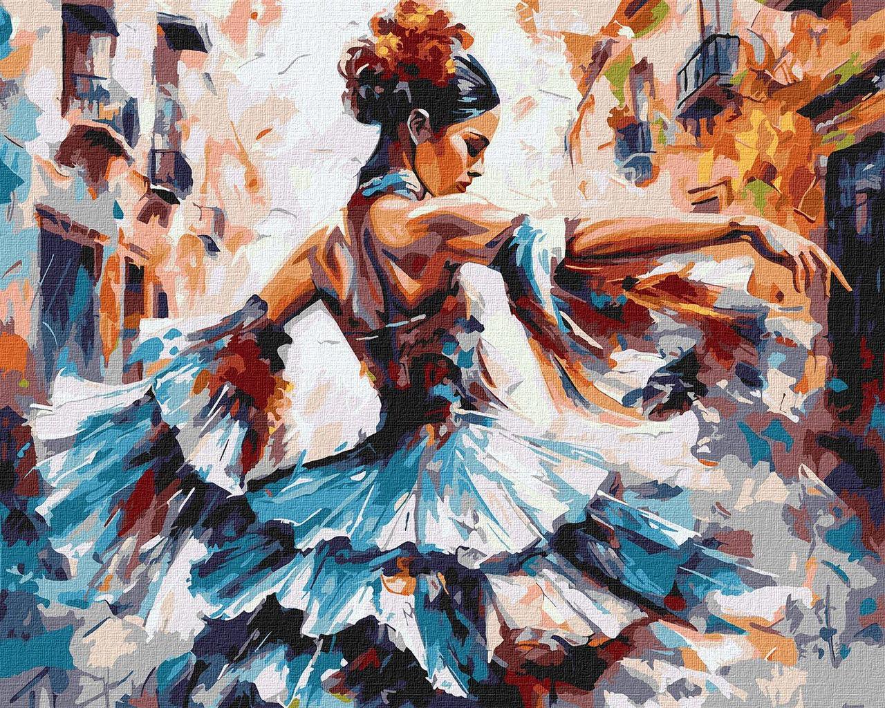 Картина за номерами "Дівчина в танці" 40х50см, в термопакеті, ТМ Ідейка, Україна, фото 1