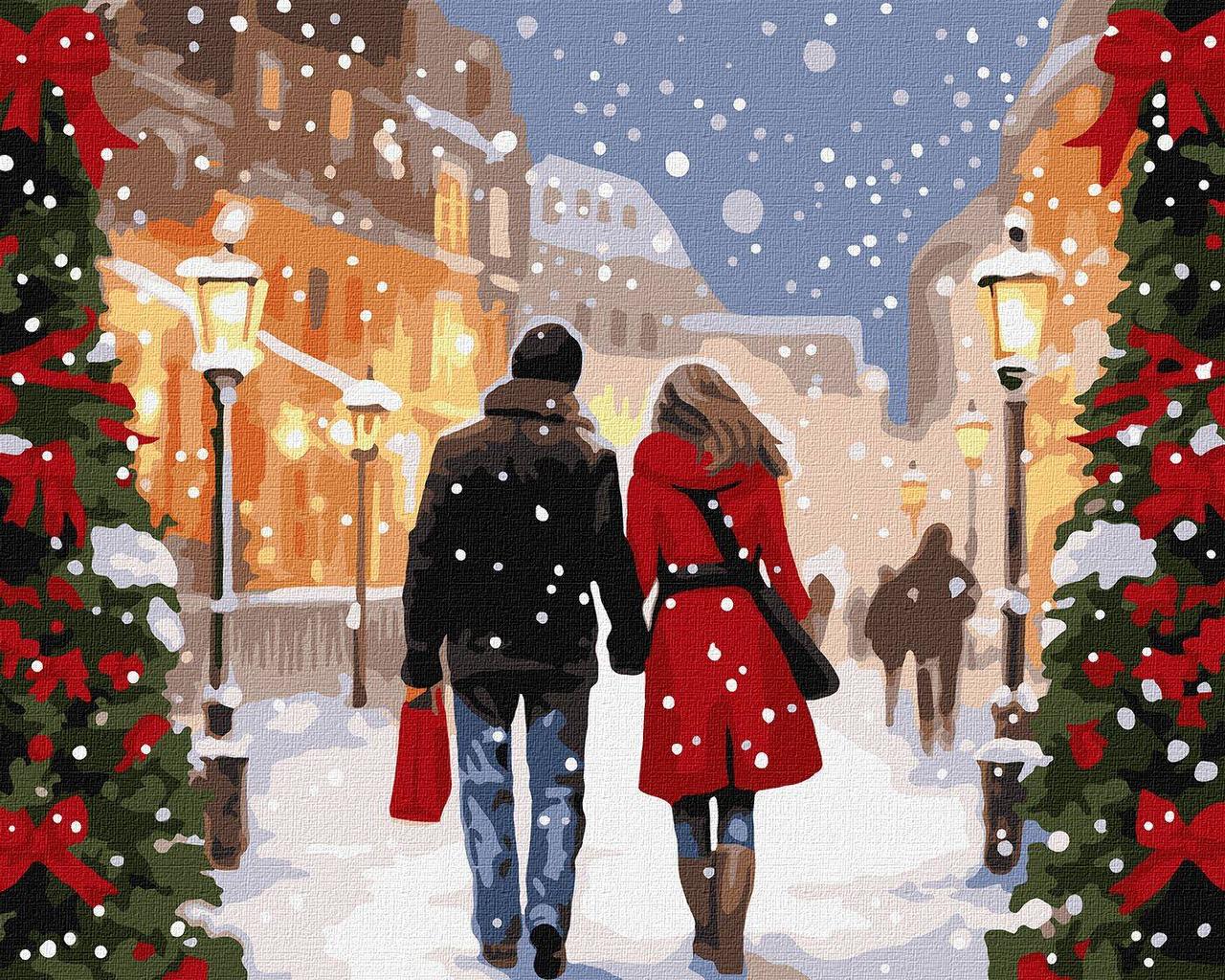 Картина за номерами "Різдвяна атмосфера" 40х50см, в термопакеті, ТМ Ідейка, Україна, фото 1