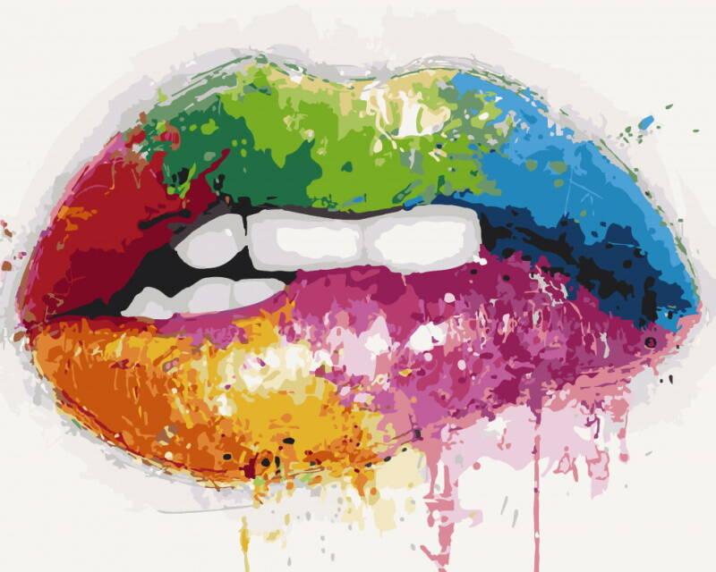 Картина за номерами "Яскраві вуста" лак 40*50см, термопакет, ТМ ART Craft, Україна, фото 1