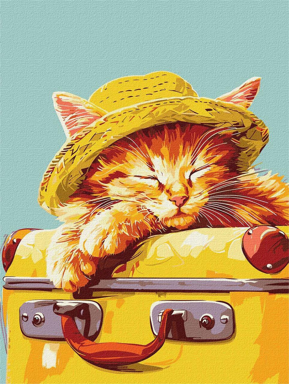 Картина за номерами "Спляче кошеня" 30х40см, термопакет, ТМ Ідейка, Україна, фото 1