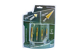 Набір мітчиків та свердел ступінчастих 6ін. (мітчики: М6х1.0, М8х1.25, М10х1.5; ступінчасті свердла 5-8.5, 4-20мм, зенкер 16.5мм)