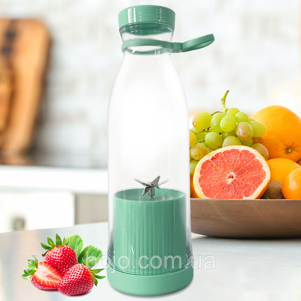 Бездротовий портативний блендер-пляшка Fresh Juice Blender 420 мл, Бірюзовий (205)