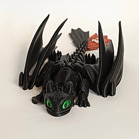 Іграшка 3D Беззубик, пластик/Гнучка 3д іграшка Нічна лють "Як приручити Дракона"