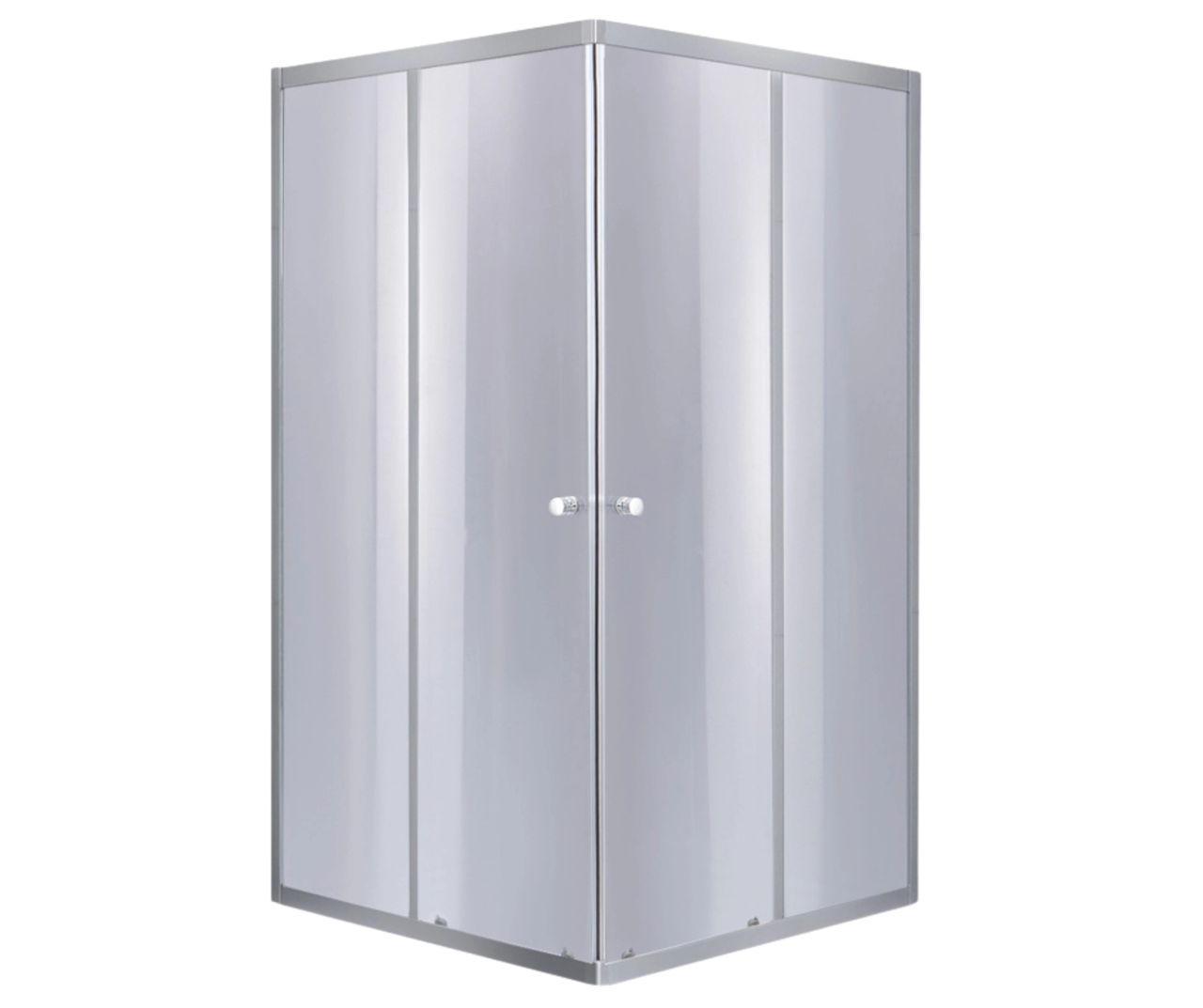 Душова кабіна 90*90*185 см, квадратна, профіль хром сатин, тоноване прозоре скло, БЕЗ ПІДДОНУ